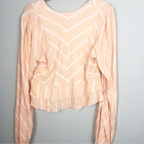 FREE PEOPLE | Samifran Petal Combo Ruffle Long Sleeve Top Women’s Size Large - Picture 10 of 14